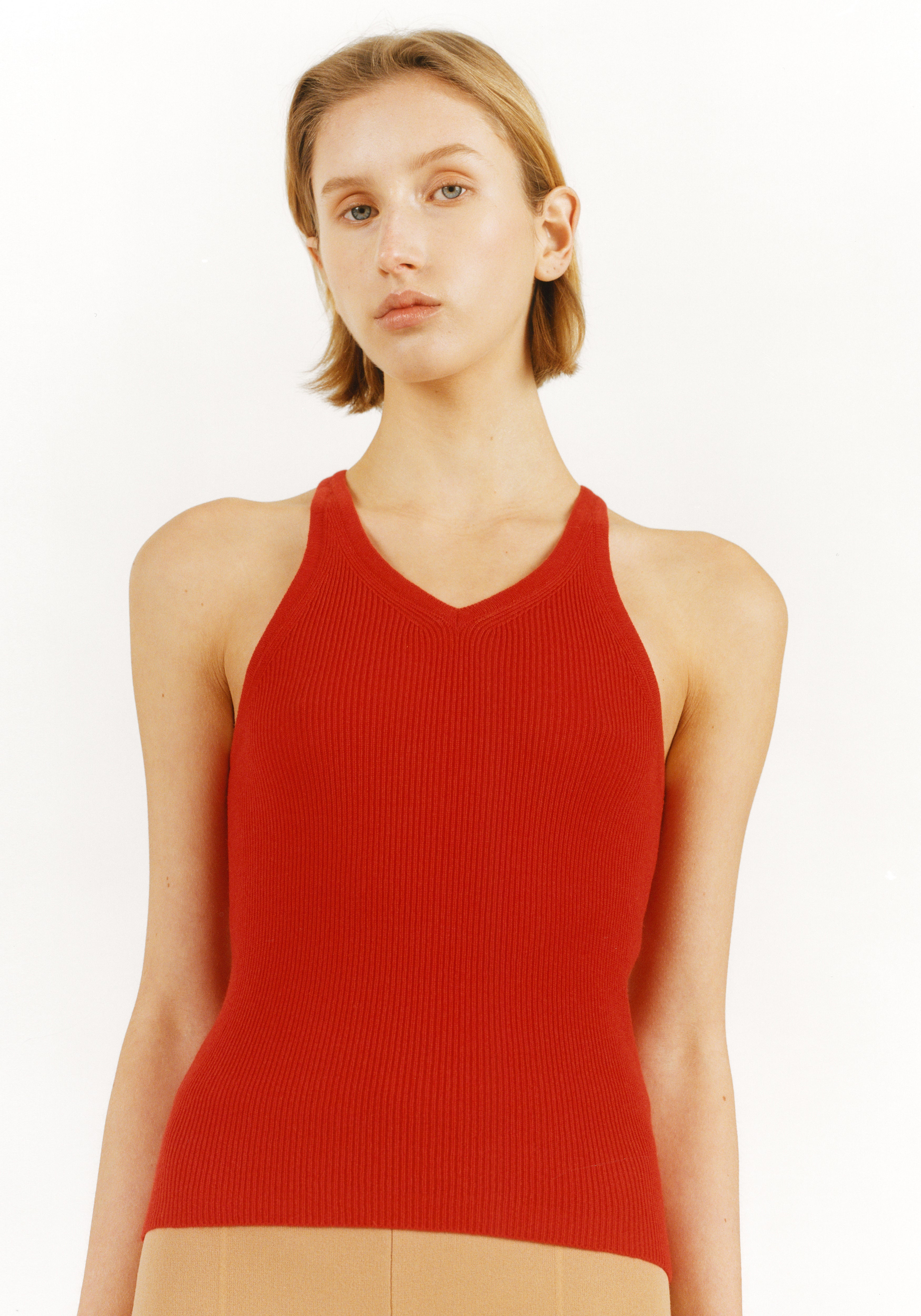 Red Luxury Tank Top Design Cashmere